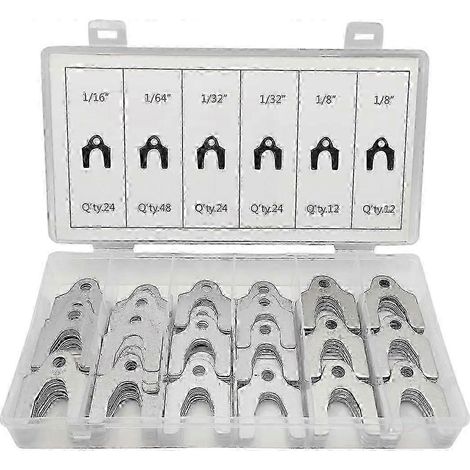 Kit de 144 cales de réglage de carrosserie avec boîte de rangement, 1/8", 1/16", 1/32" et 1/64", pour le réglage des pièces de carrosserie ou le carrossage, universel pour véhicules. (1/5)