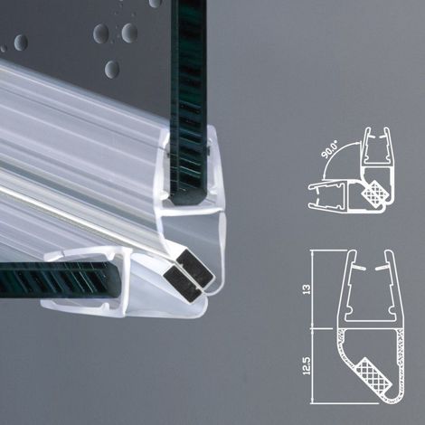 Guarnizione Magnetica Box Doccia Angolo  Vetro 6mm 8mm EC-214 Angolo 90 (1/3)
