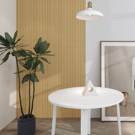 Panel revestimiento pared 270x25x1.6 cm alistonado efecto madera 3D poliestireno Calora Bold Line Honey (0.68 m²/ud). Caja 3uds (2,04 m²/caja)