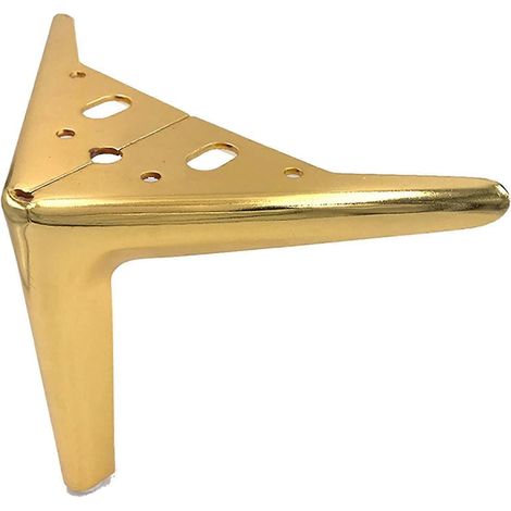 Lot de 4 pieds de meubles (style européen) pour canapé, meuble TV, table basse ou meuble de salle de bain – Doré, 18 cm (1/5)
