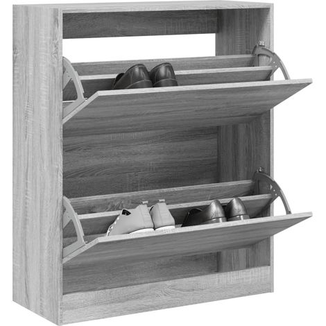 Schuhschrank Grau Sonoma 80x34x96,5 cm Holzwerkstoff