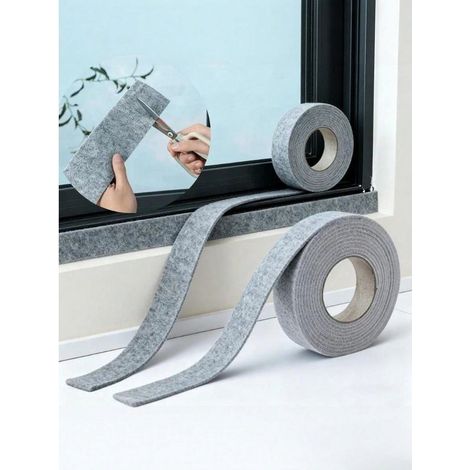 2 Rouleaux de bande absorbante d'humidité en feutre adhésif gris de 7cm50cm, ruban adhésif anti-condensation pour fenêtres (1/5)