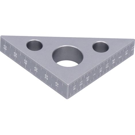 Ej.Life Tischler-Lineal, Zusammenklappbares Winkellineal, Metall-Aluminium-Legierung, Silberfarbenes Winkellineal, Verdickte Aluminium-Legierung, Holzbearbeitungs-Höhen- und Winkelwerkzeug A (1/5)