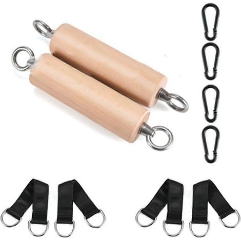 Klimmzuggriffe aus Holz, Armkräftigungsbänder, ideal für Zuhause, Fitnessstudio und Fitness. (1/5)
