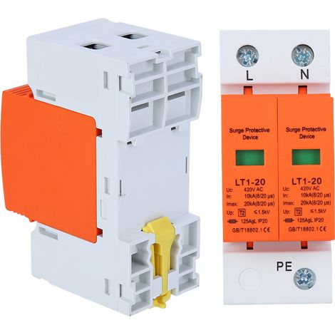 Dispositif de protection contre les surtensions, module d'arc orange 2P LT120 20ka, appareils modulaires anti-foudre (1/5)