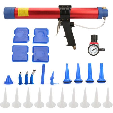 Pistolet à mastic pneumatique 600 ML, pistolet à air à colle souple avec indicateur de vitesse pour la décoration architecturale, aquariums, énergie solaire, appareils électroniques (1/5)