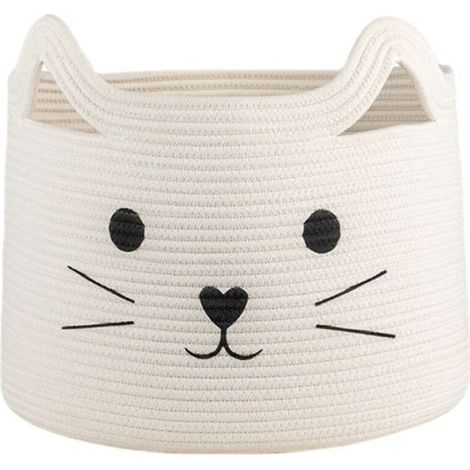 Panier de rangement en corde de coton, panier à linge en corde de coton, 40 x 33 x 30 cm