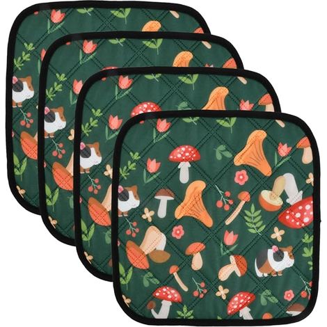 Guinea Pig Non-Slip Mat, Rabbit Pee Pads, Washable Reusable Absorbent Cage Mat for Small Animals Cat Hamsters for Cage, Floor, Sofa (30 x 30 cm) (1/5)