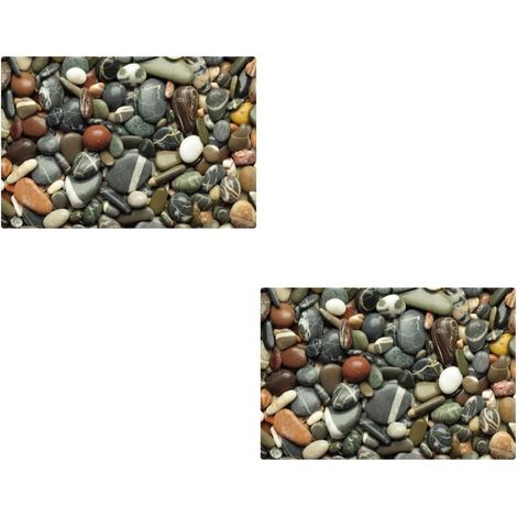 2pièces Tapis De Sol Anti-dérapant Pierre Tapis Absorbant Eau pour Cuisine Et Salle De Bain (1/5)