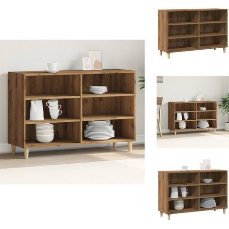 Sideboard Artisan-Eiche 103,5x35x70 cm Holzwerkstoff - Sideboard - Sideboards - Schrank - Anrichte (1/5)