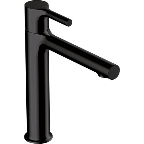 RAK Sorrento Matt Black Mid Height Basin Mixer Tap - RAKSOR3016B (1/2)
