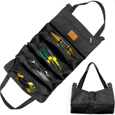 Werkzeugtasche aus Canvas für Schlüssel mit 5 Reißverschlussfächern 1 Stück Multifunktionale Rolltasche Ideal für Klempner Werkzeugtasche fürs 47 47 (1/5)
