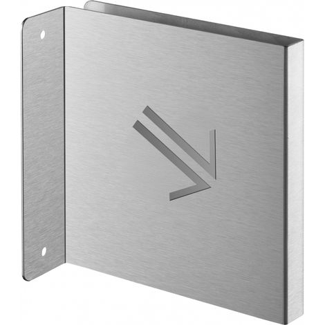 Targa segnaletica <>, acciaio inox spazzolato, 120 x 120 mm, con bordo ripiegato – THIRARD (1/4)