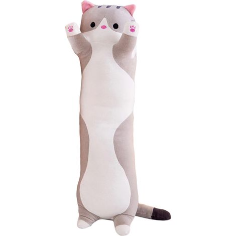 Peluche chat dessin animé mignon oreiller décoratif long dodo cadeau (1/5)