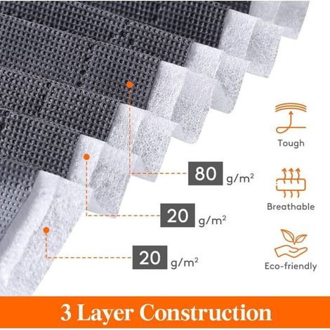 Grand sac de rangement pour vêtements avec poignée renforcée, fenêtre transparente et fermeture éclair robuste - Lot de 3, 50 x 36 x 50 cm, gris