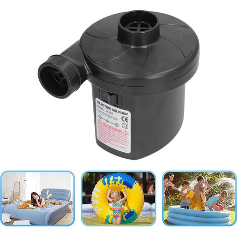 Multifunktionale, tragbare elektrische Luftpumpe (12 V Gleichstrom) mit 3 Düsen für Outdoor-Camping, 100–240 V (EU-Stecker) (1/5)