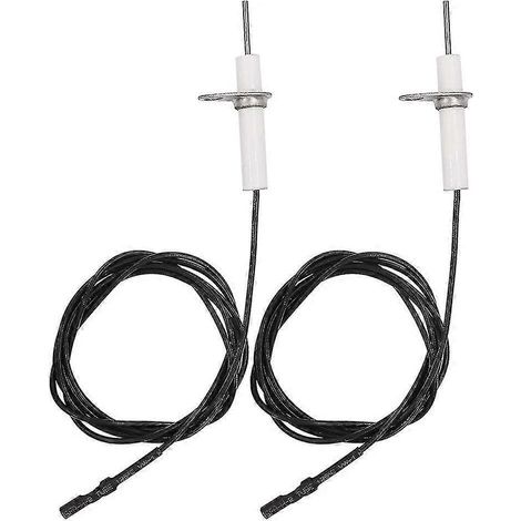 Ensemble de 2 fils d'allumage de 96,5 cm (38 pouces) et électrodes en céramique, électrodes d'allumage pouvant être pliées soi-même pour la céramique (1/5)