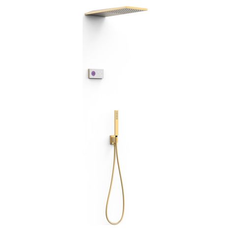 Kit robinet thermostatique électronique encastré à 2 voies Shower Technology Or Mat 24K - TRES 09286551OM