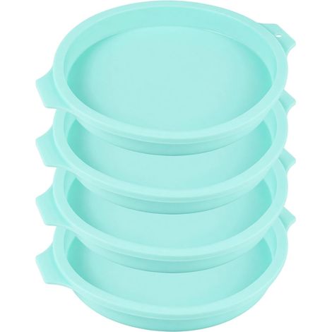 Molde de silicona para pasteles de 4 piezas de 20 cm/8 pulgadas, molde redondo para pasteles de capas (1/5)
