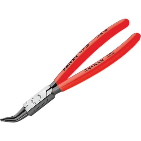 KNIPEX 44 31 J32 Circlip Pliers for internal circlips in bore holes 45° angled plastic coated black atramentized 225 mm
