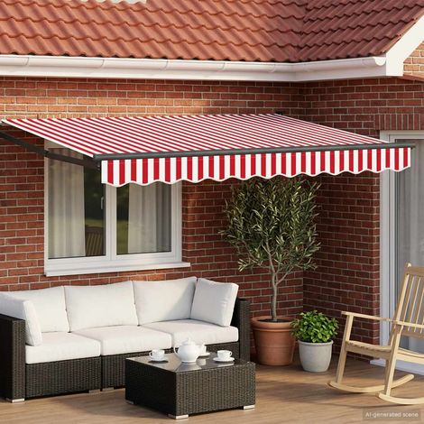 vidaXL Elektrische ausziehbare Markise Rot, Weiß, Anthrazit 3 x 2,5 m (1/5)