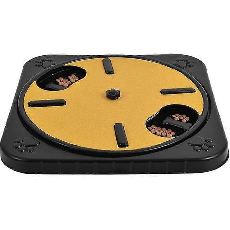 Tapis à griffer pour chien, panneau à griffer avec compartiments à friandises, rond et rotatif, amovible, jaune (1/5)