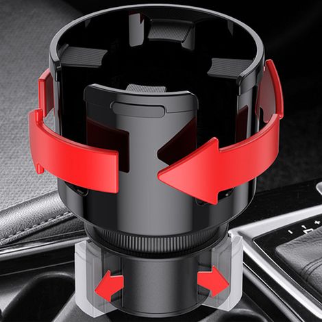 Support Gobelet Voiture 2 en 1, Base Réglable Antidérapant et Amortisseur, Porte-Gobelet Universel pour Bouteilles, Tasses à Café et Biberons (1/5)