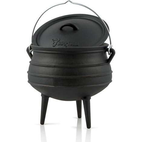BBQ-Toro Potjie 4 avec pieds 12 litres Chaudron de sorcière en fonte Pot
