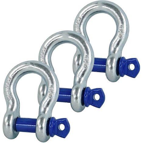 Jeu de manilles américaines en 3 pièces avec vis et goupilles, résistance à la traction jusqu'à 7165 lb, compatible avec les treuils, les camions, etc. (1/5)
