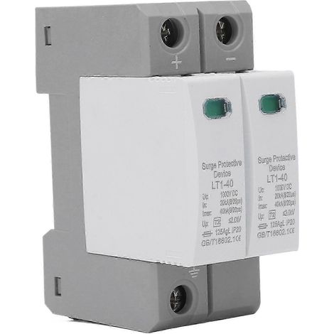 Parafoudre DC Modulaire 2P 40kA 1000V, Protection Surtension à Réponse Rapide, Conception Ignifuge et Compacte pour Systèmes Solaires (1/5)
