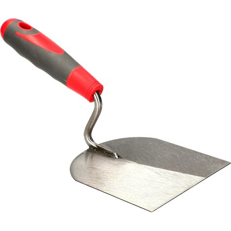 KOTARBAU Truelle en acier inoxydable - Taille : nom avec poignée en caoutchouc - Pour le traitement de la pâte de maçon - Spatule de stuc (120 mm) (1/5)