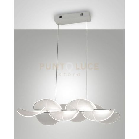 SYLVIE LAMPADARIOA  SOSPENSIONE BIANCA L.58X37cm A LED 3000K - 30W - 4000 lm DIMMERABILE SMART C/ACC