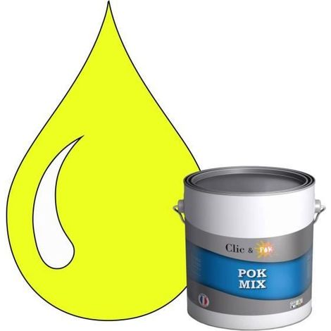 Peinture d'Accroche et Finition 2 en 1 - POK - POK MIX Jaune - Acrylique Satinée - 3L - RAL 1016 (1/4)