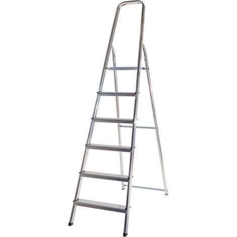 Escabeau domestique pliant 6 marches Selekta FrontAlu (1/5)