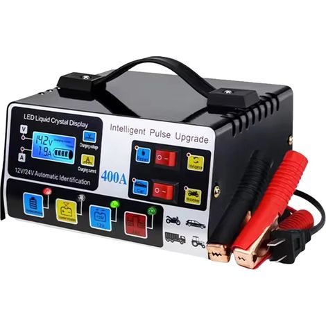 Chargeur de batterie de voiture, réparation par impulsion intelligente, fonctionnement automatique, 12V/24V (1/2)