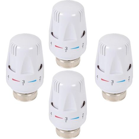 4PCS Tete Thermostatique Robinet Thermostatique Radiateur Tête de Remplacement de Vanne de Radiateur Valve de Radiateur Thermostatique M30 x 1,5 Tete Thermostatique Radiateur pour Maison Bureau