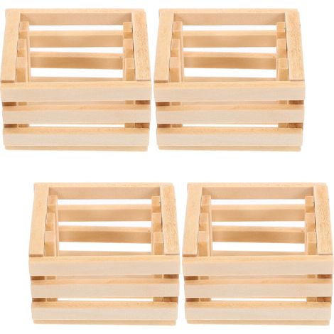Coffret FRCOLOR 4 pièces 1 : boîte miniature en bois à l'échelle 1/12 (1/2)