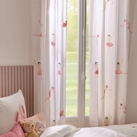 Rideau Tufté Enfant "Ballerine" 140x260cm Rose (1/3)