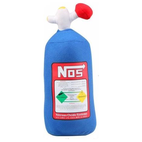 Peluche Bouteille de Protoxyde d'Azote 30 cm - Coussin Doux Amusant pour Voiture, Appui-tête et Décoration (1/5)