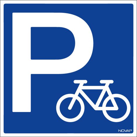 Novap – Panneau de signalisation parking vélos 200x200mm – Résistant aux chocs – Encres anti-UV – Trous pour fixation – 4220918