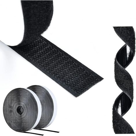 Scratch Autocollant Double Face,5m Bande Scratch Adhésif Bande Agrippantes Adhésives Autocollant,20mm Adhésives puissant Hook Loop Rubans pour Ménage,Bricolage Et l'artisanat (1/5)