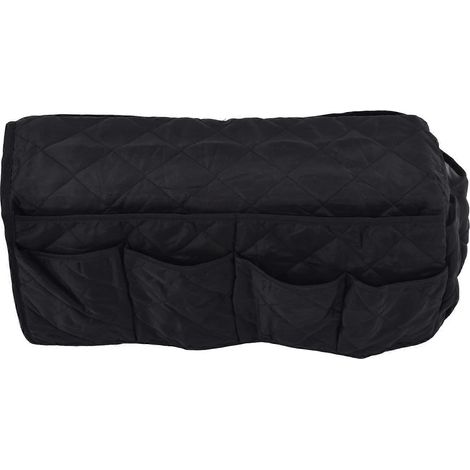 Housse de rangement pour télécommande de canapé, résistante à la poussière et à l'eau, organisatrice d'accoudoirs, adaptée aux animaux domestiques, noire. (1/5)