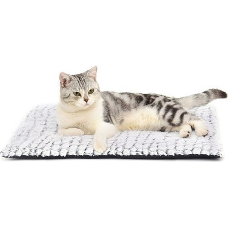 Coussin chauffant auto-chauffant pour chat, 60 x 45 cm, sans électricité ni piles, couverture chauffante antidérapante et lavable pour chien (1/4)