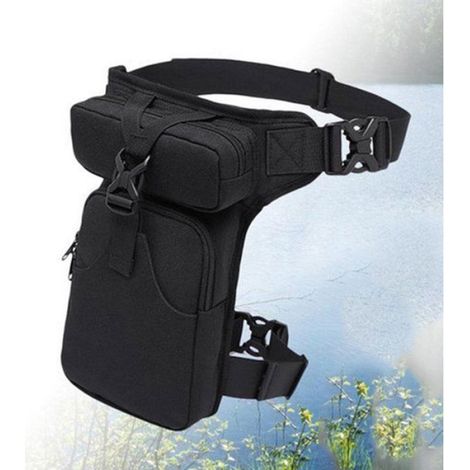 Sacoche de jambe moto - Sac banane moto - Sac banane moto - Grande capacité - Sacoche de jambe tombante - Unisexe - Sac à out Femeo (1/5)