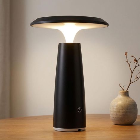 Tischlampe Leseleuchte LED Akku Touchdimmer schwarz matt IP44 USB