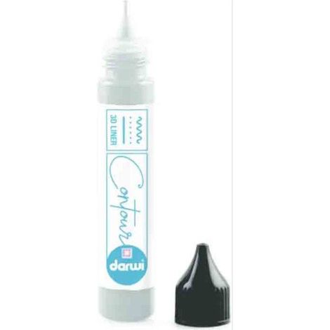 Peinture pour contour et relief - Argent - Effets vitrail - Sur verre - Darwi - 30ml