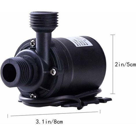 DC 12V Pompe à eau submersible balai 800L / H 5M pour système de circulation d'eau de système de circulation solaire de la piscine Fontaine (1/4)