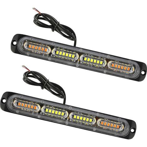24-LED-Notfallblitzlichtleiste für LKWs und PKWs (2 Stück - weiß) (1/5)