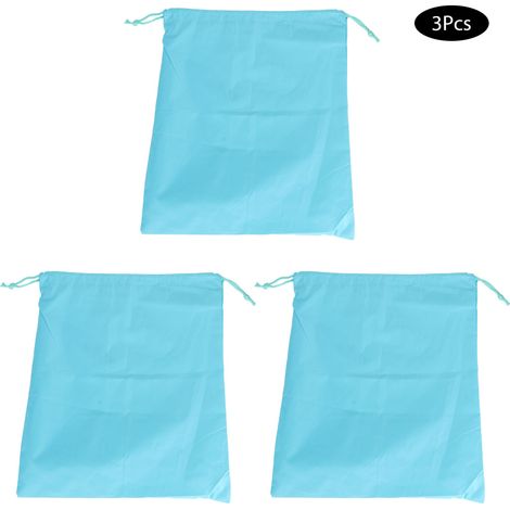 Lot de 3 sacs à cordon en nylon imperméables et anti-poussière de grande capacité pour ranger vêtements et chaussures (1/5)