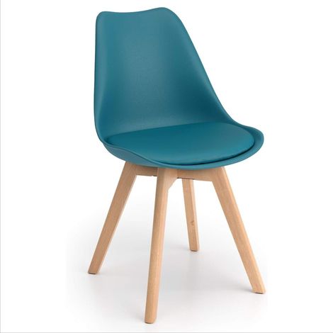Orion91official ® - sirio chair turquoise green polypropylene seat and beech legs (81x48x54 cm) scandinavian style, dining room, hospitality, office, living room, teleworking, kitchen - spaziorion91 (1/5)